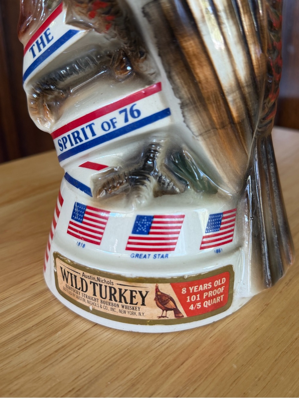 RARE Vintage Collectible Wild Turkey Centennial Spirit of '76 Ceramic Decanter - Picture 5 of 10